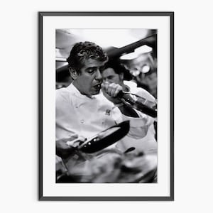 Impresión fotográfica de Anthony Bourdain, póster de cocina, decoración de pared de cocina, arte de pared en blanco y negro, impresión fotográfica de calidad de museo