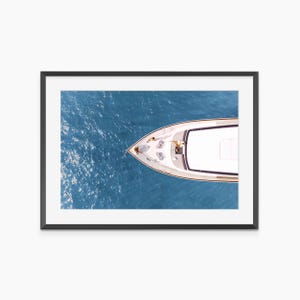 Póster de navegación, impresión fotográfica, vista aérea, impresión de yate, arte mural de barco, arte mural de yate, arte mural de moda, póster fotográfico de calidad de museo