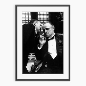 Marlon Brando, Fotografie Drucke, Der Pate Poster, Der Pate Wandkunst, Schwarz-Weiß-Wandkunst, Fotografie Poster in Museumsqualität