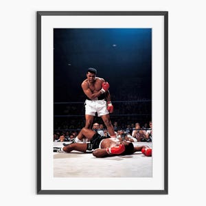 Muhammad Ali, Sonny Liston, impressões fotográficas, pôster de Muhammad Ali, pôster de boxe, arte de parede de boxe, pôster de fotografia com qualidade de museu