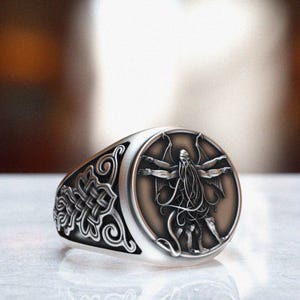 Cthulhu Ring in 925 Sterling Silver – Handcrafted Lovecraft Inspired Gothic Jewelry, Unique Unisex Gift for Macabre Fantasy Enthusiasts
