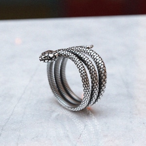 Handmade Snake 925 Silver Ring – Adjustable Serpent Jewelry, Symbol of Transformation & Power, Unique Gift