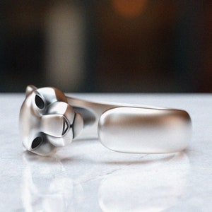 Panther Head 925 Sterling Silver Ring – Unique Animal Jewelry Design