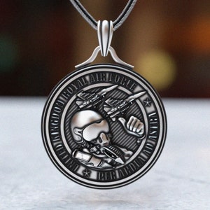 Royal Air Force Silberanhänger - Handgefertigte 925 Sterling Pilot Halskette - Militärluftfahrt Tribut Schmuck