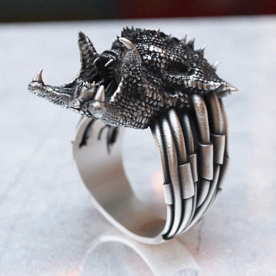 プレデターリング、エイリアンリング、925スターリングシルバー、3D