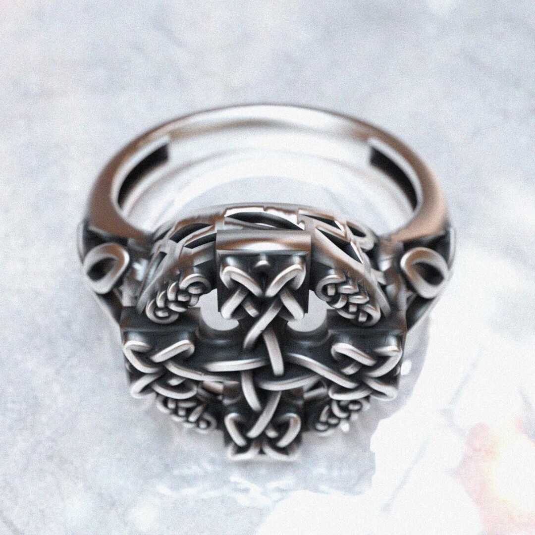 925 Sterling Silver Celtic Knot Cross Ring – Intricate Design for Men ...