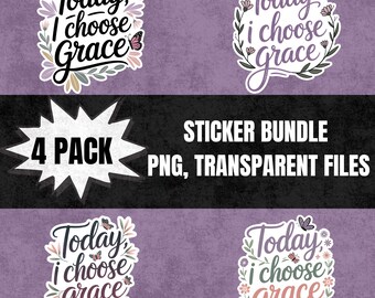 Today I Choose Grace Sticker | Grief Affirmation PNG | Mental Health Digital Sticker | Self-Care Printable | Digital Download
