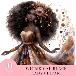 Black Girl Clipart Bundle PNG 10 Afro Women Sublimation Png Big Hair Afro Clipart Melanin Queen Black Girl Magic Commercial Digital Download