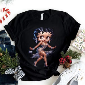 Sukienka Betty Boop Club serce torebka moda prezent dla dziewczyny Gucci Trendy urodziny baddie wysokie obcasy niebieski podarte Jean słodkie Bella Canvas Tshirt