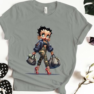 Sac d'argent Betty Boop Louis Vuitton LV Amy pantalon cadeau de beauté petite amie mode confortable tendance femmes anniversaire méchant dessin animé jeans mignon t-shirt