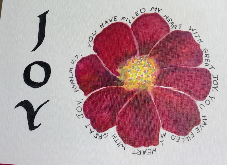 Joy Greeting Card Five folded cards with envelopes