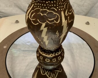 Stoneware Lightning Storm Vase