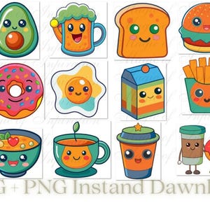 Kawaii Food SVG Set: Fun Clipart for Prints and More – Commercial Use Approved!