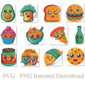 Kawaii Food SVG Set: Fun Clipart for Prints and More – Commercial Rights Included!