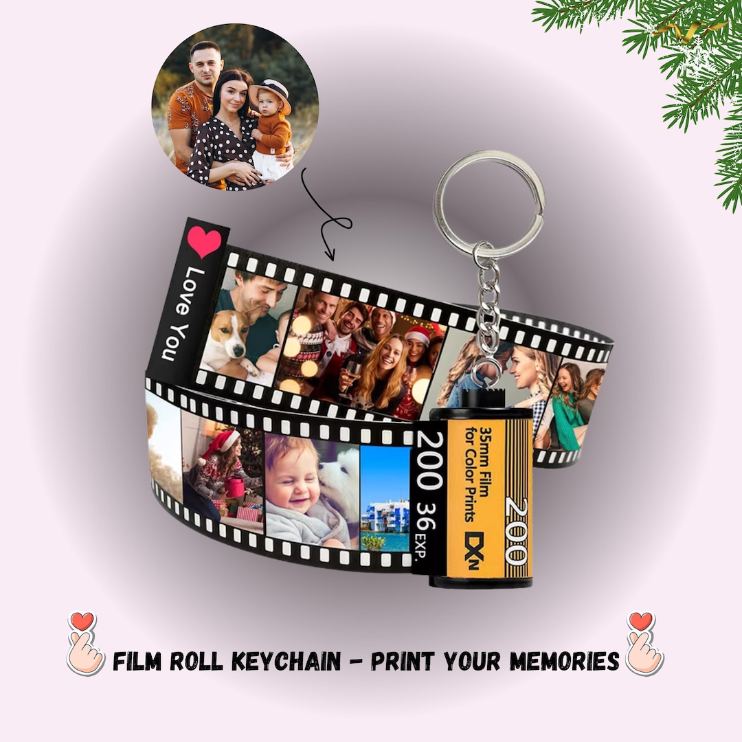Personalized Film Roll Keychain, Custom Film Roll Gift, Camera Roll ...