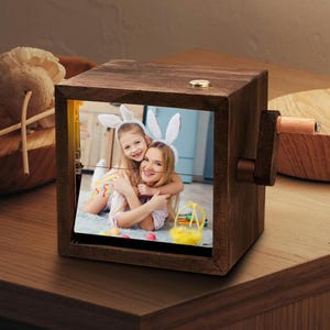 Personalized Flipbook Photo Album with Light, Rotating Flipbook Photo Album, Gift for Couples, Family , Anniversary Birthday Gift for Her