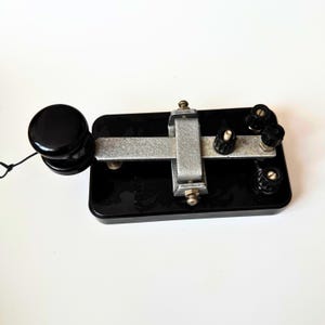 Vintage Military Morse Code Telegraph Key – Yugoslavian JNA Straight Key, Cold War Era Radio Equipment, Ham Radio Collector’s Item