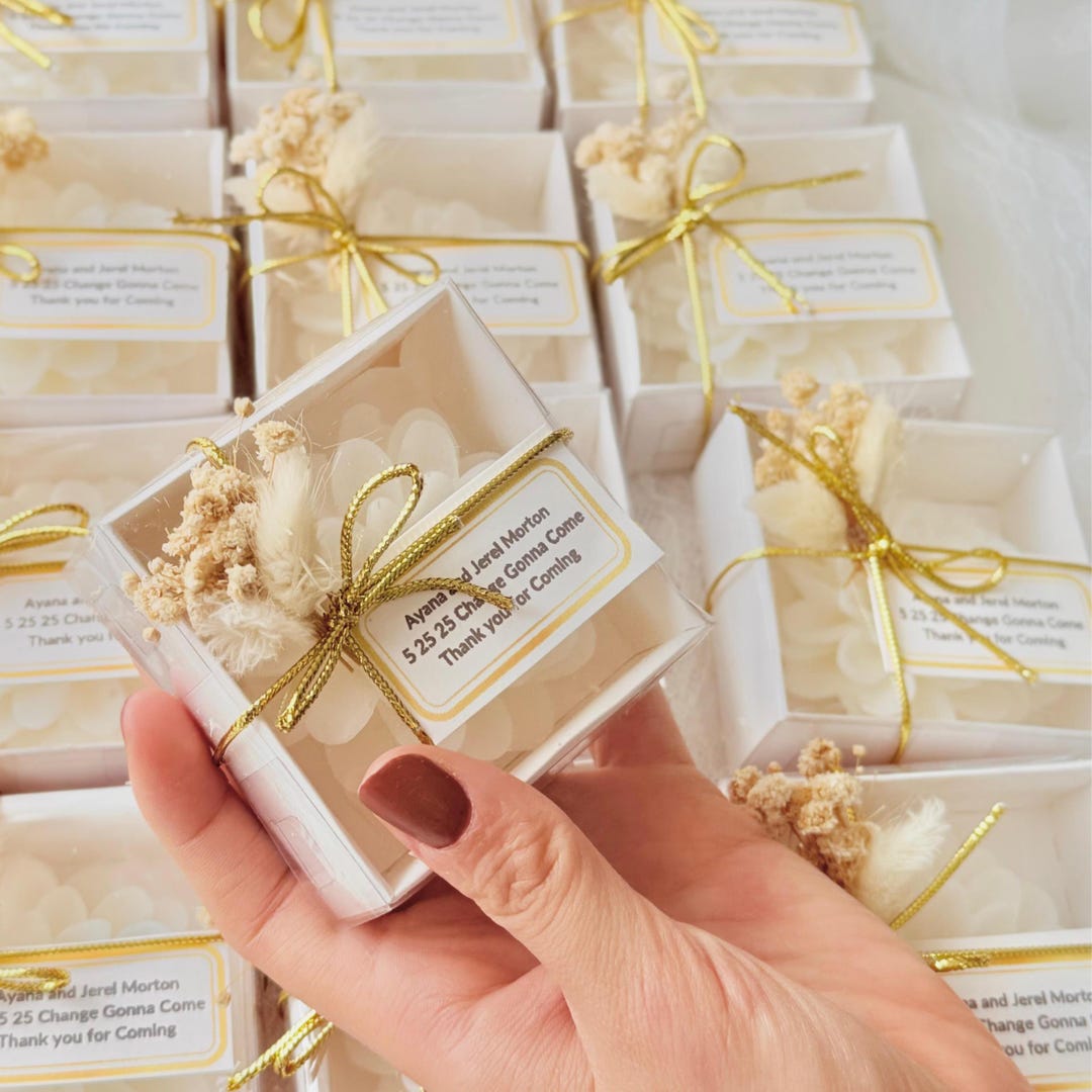 Lotus Flower Candles Wedding Favors for Guests Personalized Bridal ...