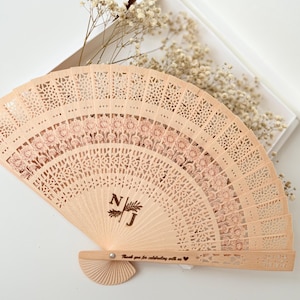 Ventaglio personalizzato tagliato al laser, bomboniere per matrimoni, eleganti ricordi per feste di addio al nubilato, ventagli per baby shower, ventagli personalizzati per feste,