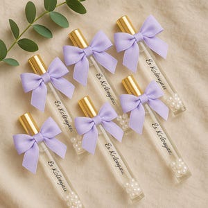 Custom wedding cologne bottle gift, luxury favors empty cologne pearl bottle, glass bottle ribbon, henna night favors, pink perfume bottle