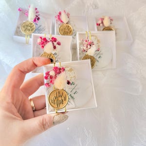 Bomboniera magnetica personalizzata con stampa UV, magnete epossidico, regalo di fidanzamento, bomboniere per addio al nubilato, magnete con fiori secchi per gli ospiti, magnete per matrimoni