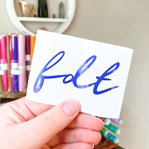 Anti-Trump FDT Vinyl Decal: Subtle Script Waterproof Sticker for Cars, Laptops, and Cups