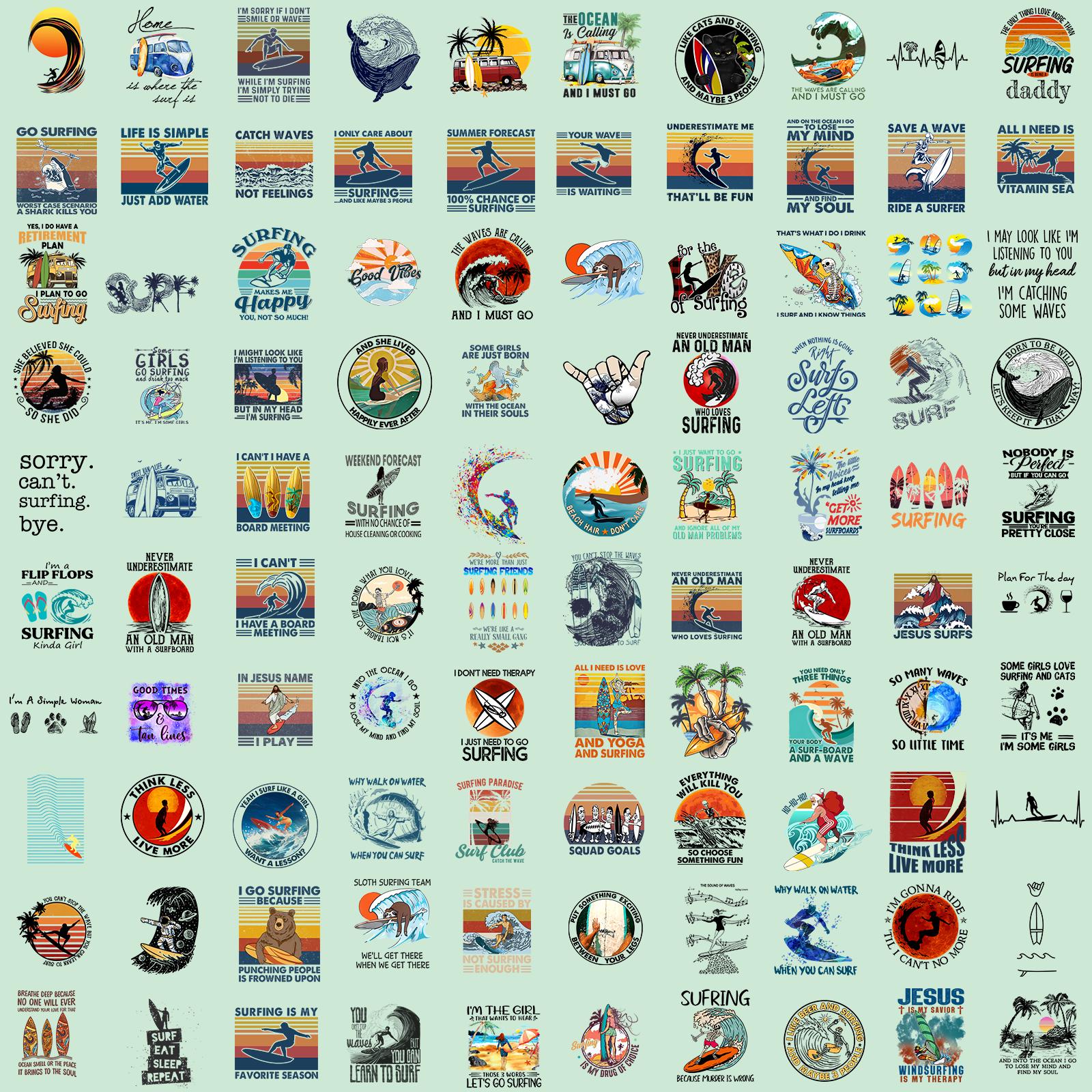Vintage Ten Toes Surf Decal Sticker - Australiana Hot Rod Rat Rod Surfing Theme
