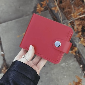 Cartera de cuero: cartera para hombre, cartera para mujer, cartera bonita para dama, cartera personalizada grabada, cartera para niño, regalo único, estilo sencillo