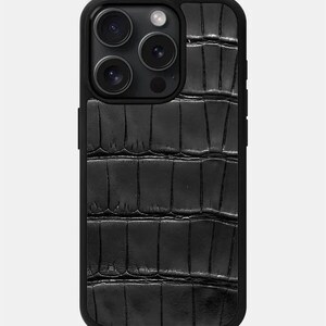 Crocodile Leather iPhone 11 12 Mini 16 Plus Case – Premium Handmade Leather Phone Cover – Stylish Gift Idea for Him or Her