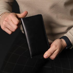 Cartera de mano – Mini cartera hecha a mano, cartera de cuero original para mujer, diseño único, regalo grabado para ella, cartera personalizada para hombre, cartera sencilla