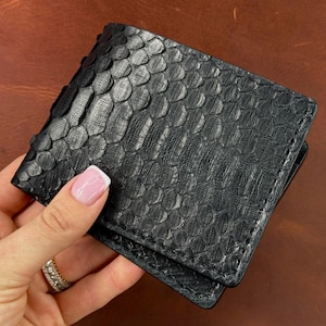 Cartera de piel de serpiente: cartera para hombre, cartera para mujer, cartera minimalista, cartera bonita para mujer, cartera con diseño único, regalo para niño.