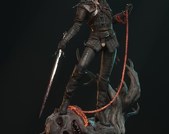 Hexer Ciri 3D Print Model: Pose STL File