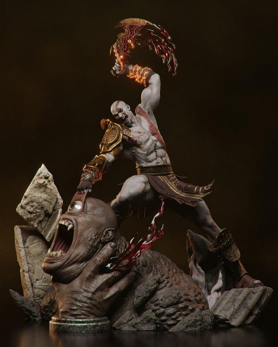 Pre-Supported Kratos God of War STL File: 3D Printable Model