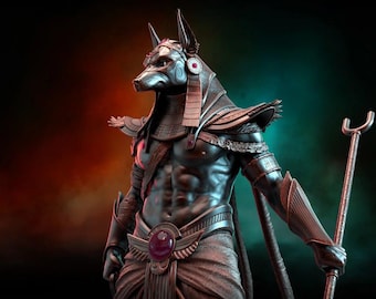 Pre-Supported Anubis 3D Print Model: Egyptian God STL File