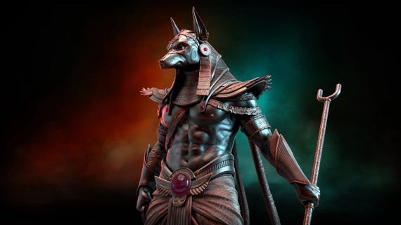 Pre-Supported Anubis 3D Print Model: Egyptian God STL File