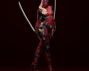 Lady Deadpool STL File – Marvel Comics 3D Print Model (Digital Download)