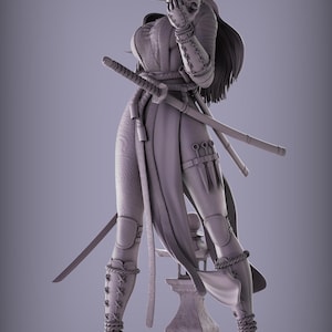 Samurai STL File | Samurai Woman 3D STL File | Warrior Woman 3D Model | Japanese Katana Fighter Statue for 3D Printing
