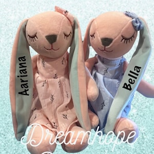 Personalisierter Osterhase | Ostergeschenk für Baby Mädchen | Osternest Geschenk | Plüschhase Puppe | neues Baby Geschenk | personalisierter Hase plus