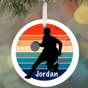 Personalized Basketball Christmas Ornament, Basketball Themed Gift Ideas, Kids Basketball Gift, Team Basketball, Custom Basketball year name