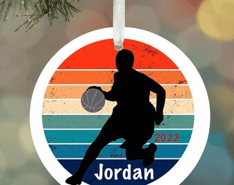 Personalized Basketball Christmas Ornament, Basketball Themed Gift Ideas, Kids Basketball Gift, Team Basketball, Custom Basketball year name