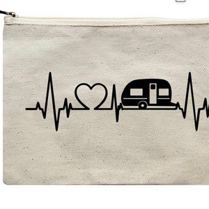 Camping polsbandje, camping Make up tas, camping geld zakje, camping potlood tas, camping tas, cadeau voor camping meisjes, camping buidel, reizen