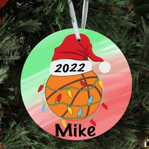Basketball Christmas Ornament, basketball gift, team basketball gift,  personalized basketball ornament, basketball coach gift,  hoops