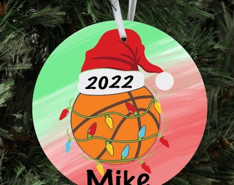 Basketball Christmas Ornament, basketball gift, team basketball gift,  personalized basketball ornament, basketball coach gift,  hoops