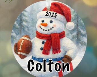 Flag football Christmas ornament, personalized flag football ornament gift, flag football present, sports christmas tree ornament