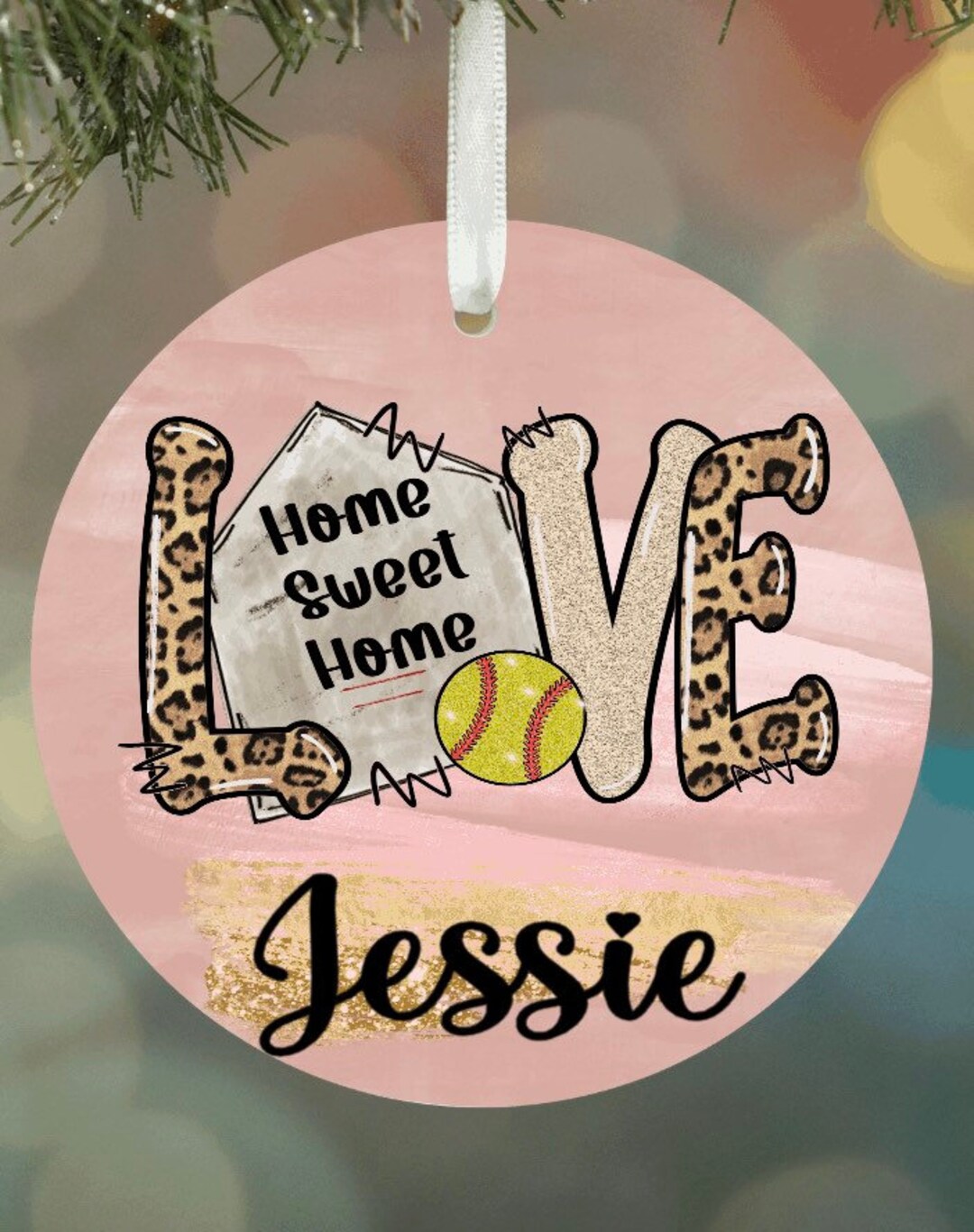 Softball Christmas Ornament Softball Ornament Personalized Softball