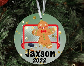 Hockey Christmas ornament, Ice hockey ornament, Personalized hockey ornament, Hockey keepsake, Hockey team gift, Hockey Coach gift,