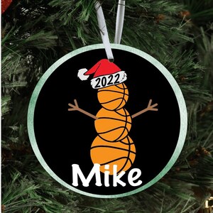 Basketball Christmas Ornament, Custom Basketball Player Gift, Personalized Basketball Team Gift, basketball year christmas ornament