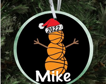 Basketball Christmas Ornament, Custom Basketball Player Gift, Personalized Basketball Team Gift, basketball year christmas ornament