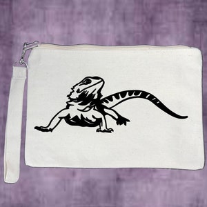 Bearded dragon wristlet, wallet, makeup bag, bearded dragon gift, bearded dragon purse, gift for bearded dragon owner, reptile gift