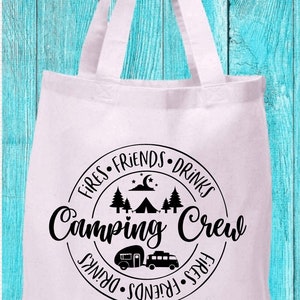 Camping tote  bag, Camping crew tote bag, camper gift, summer camping bag, camping lifestyle